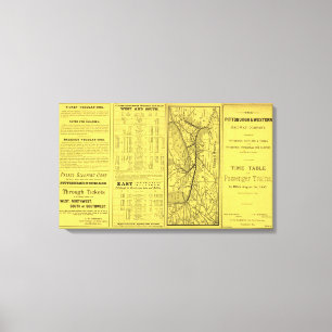 Map of Pittsburgh and Western Railway Canvas Print