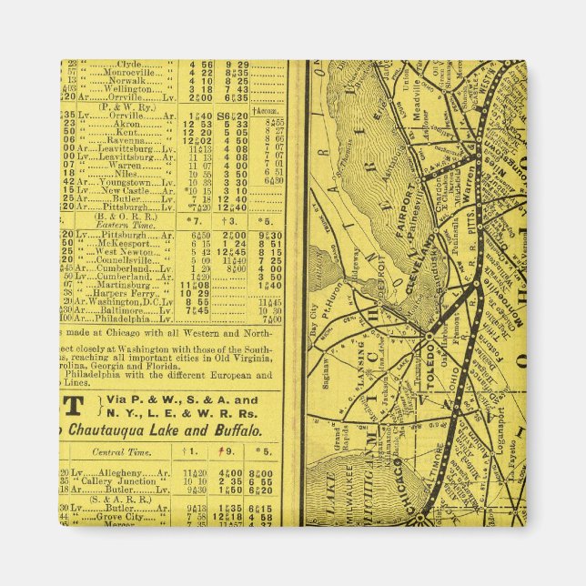 Map of Pittsburgh and Western Railway Magnet (Front)