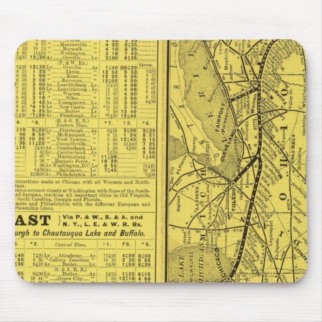 Map of Pittsburgh and Western Railway Mouse Pad (Front)