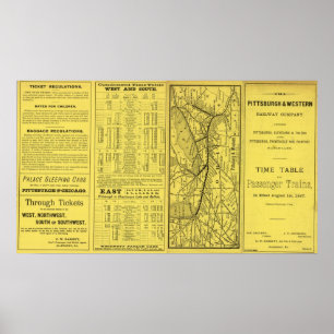 Map of Pittsburgh and Western Railway Poster