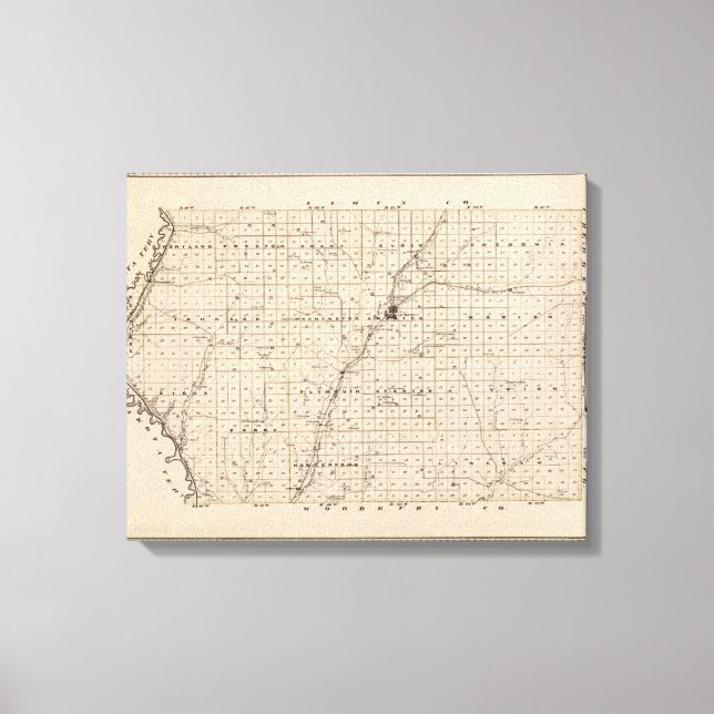 Map of Plymouth County Canvas Print (Front)