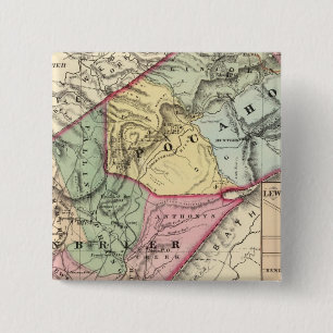 Map of Pocohontas, Greenbrier counties 15 Cm Square Badge