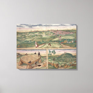 Map of Poitiers, from 'Civitates Orbis Terrarum' b Canvas Print