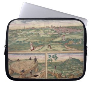 Map of Poitiers, from 'Civitates Orbis Terrarum' b Laptop Sleeve