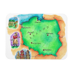 Map of Poland Magnet