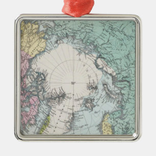 Map of Polar Seas Metal Tree Decoration