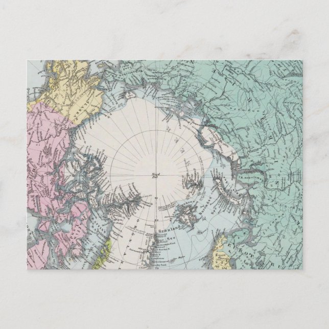 Map of Polar Seas Postcard (Front)