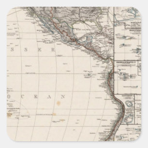 Map of Polynesia Square Sticker