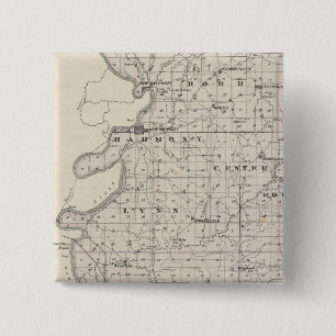 Map of Posey County 15 Cm Square Badge