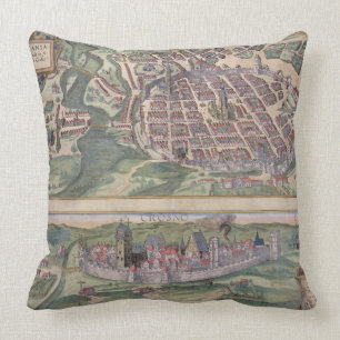 Map of Poznan and Gruczno, from 'Civitates Orbis T Cushion