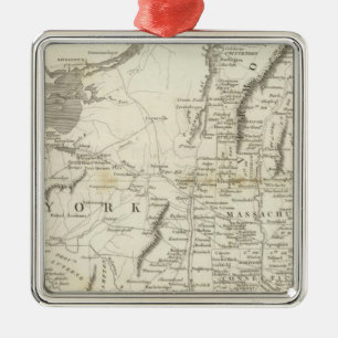 Map of Provinces of the United States Metal Tree Decoration