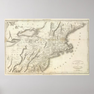 Map of Provinces of the United States Poster