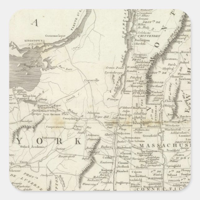 Map of Provinces of the United States Square Sticker (Front)