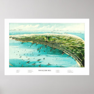 Map of Provincetown, Cape Cod from 1910 Poster