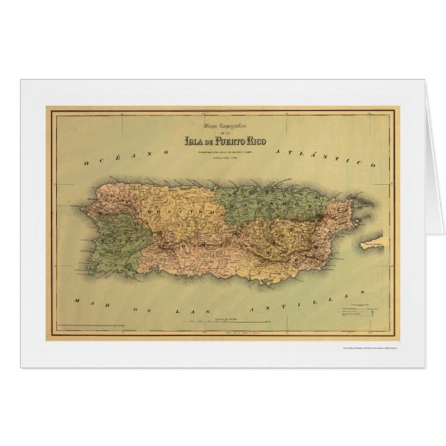 Map of Puerto Rico by Colton 1886 (Front Horizontal)