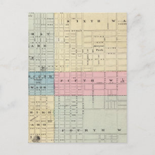 Map of Quincy City Postcard
