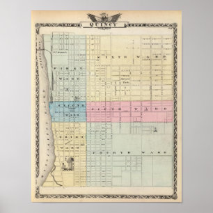 Map of Quincy City Poster