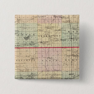 Map of Racine and Kenosha counties 15 Cm Square Badge