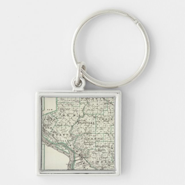 Map of Randolph County, Red Bud and Chester Key Ring (Front)