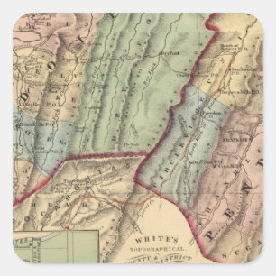 Map of Randolph, Pendleton counties Square Sticker