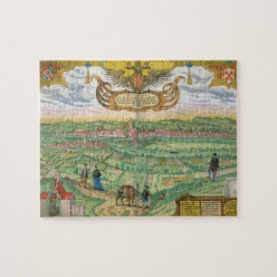 Map of Regensburg, from 'Civitates Orbis Terrarum' Jigsaw Puzzle