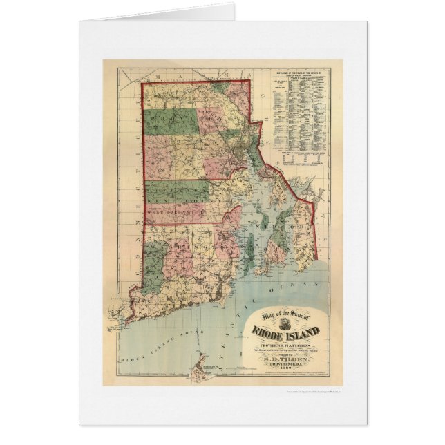 Map of Rhode Island & Providence Plantations 1880 (Front)