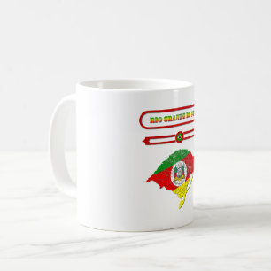 MAP OF RIO GRANDE DO SUL. SAMER BRASIL COFFEE MUG