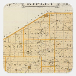 Map of Ripley County Square Sticker