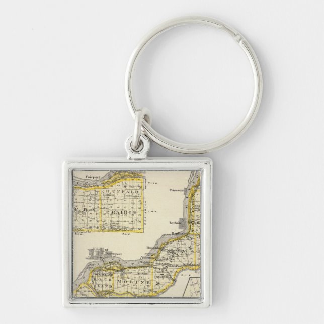 Map of Rock Island County and Dixon Key Ring (Front)
