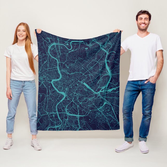 Map of Rome Fleece Blanket (In Situ)
