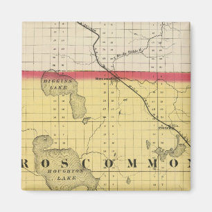 Map of Roscommon County, Michigan Magnet