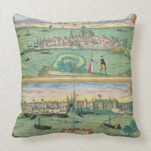 Map of Rotterdam and Gouda, from 'Civitates Orbis Cushion