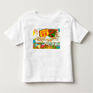 Map of Route 66 from Los Angeles to Chicago Toddler T-Shirt