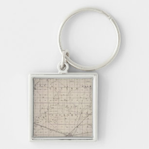 Map of Rush County Key Ring