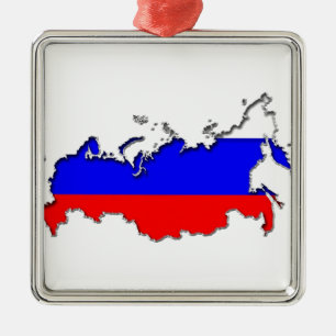 Map of Russia Metal Tree Decoration