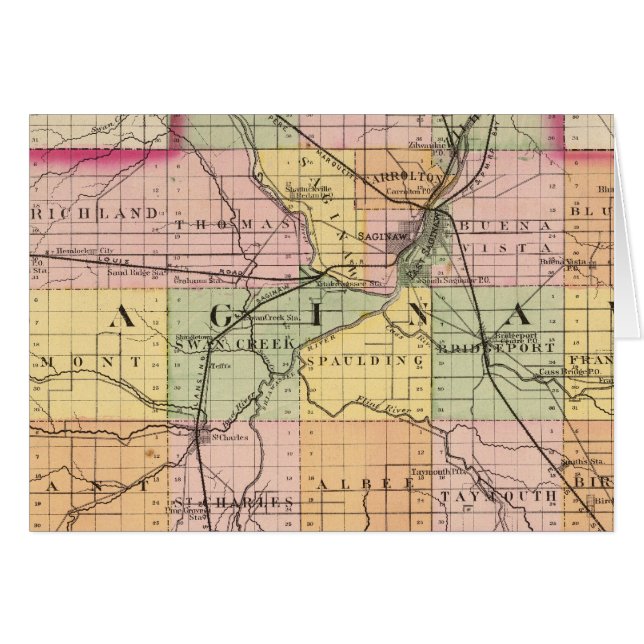 Map of Saginaw County, Michigan (Front Horizontal)