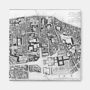 Map of Sainte-Genevieve area, Paris, 1756 Magnet