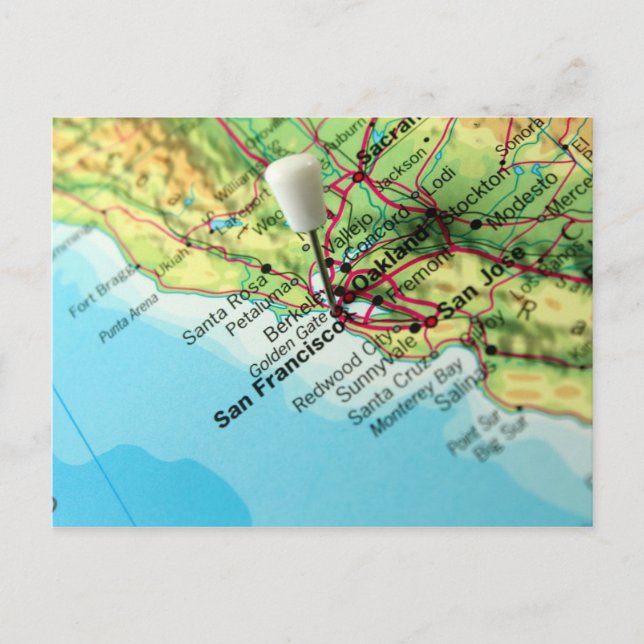 Map of San Francisco, USA Postcard (Front)