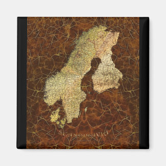 Map of Scandinavia Cartography Magnet