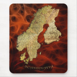 Map of Scandinavia Cartography Mouse Pad