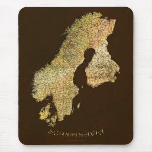Map of Scandinavia Cartography Mouse Pad