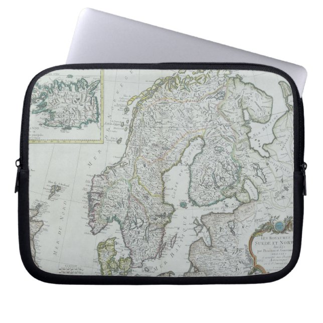 Map of Scandinavia Laptop Sleeve (Front)