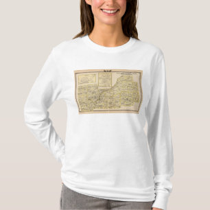 Map of Schuyler, Mason, Brown T-Shirt