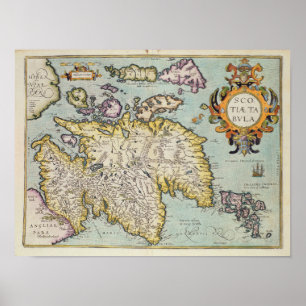 Map of Scotland   Miliaria Scotia Poster