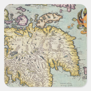 Map of Scotland   Miliaria Scotia Square Sticker