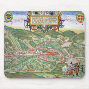 Map of Serravalle, from 'Civitates Orbis Terrarum' Mouse Pad