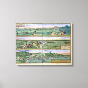 Map of Seville, Cadiz, and Malaga, from 'Civitates Canvas Print