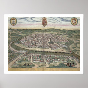 Map of Seville, from 'Civitates Orbis Terrarum' by Poster