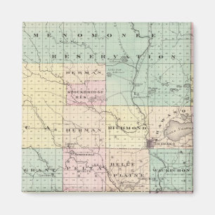 Map of Shawano County, State of Wisconsin Magnet