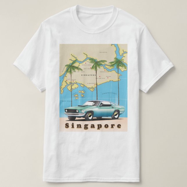 map of Singapore T-Shirt (Design Front)